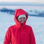 Woman on a glacier